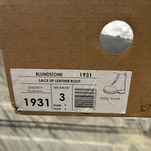 Blundstone Lace Up Boots Rustic Black 1931 men's USM 4/ USW 6 / AU 3 - Picture 4 of 7